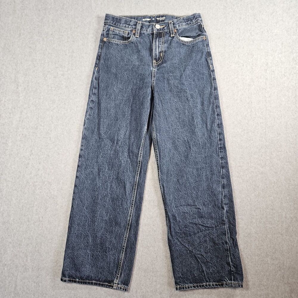 Old Navy Boys Jeans Denim Medium Wash Adjustable Waist Super Baggy Size 14